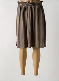 Jupe mi-longue stretch marron FELINO femme