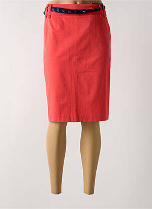 Jupe mi-longue taille à pinces orange UN TEMPS POUR ELLE femme