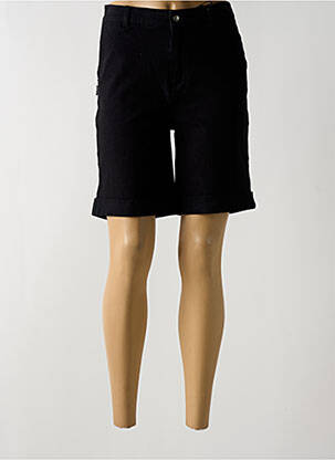 Bermuda coupe droite taille normale noir LEGZSKIN femme