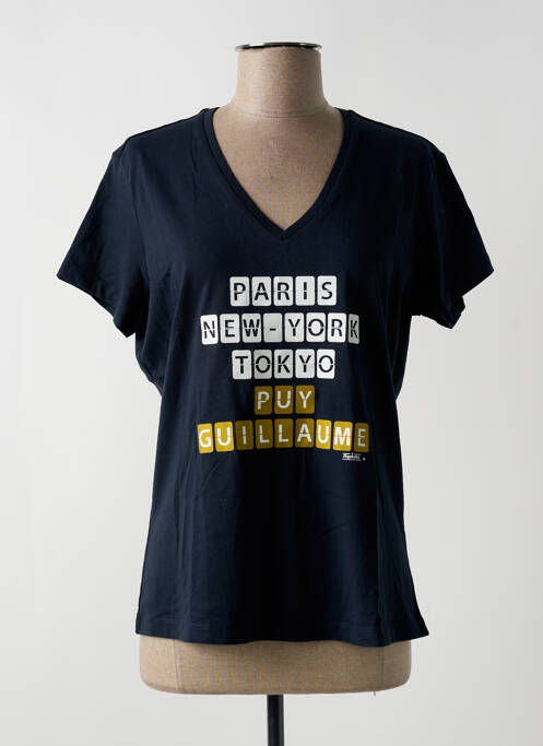 T-shirt coupe droite manches courtes bleu KAPITALES femme