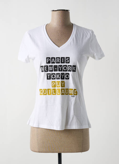 T-shirt coupe droite manches courtes blanc KAPITALES femme