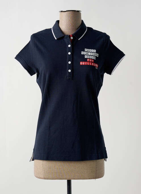 Polo stretch manches courtes bleu KAPITALES femme