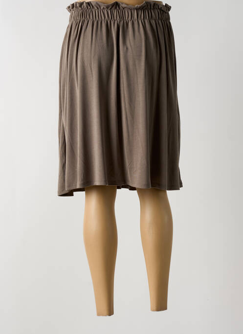 Jupe mi-longue stretch marron FELINO femme