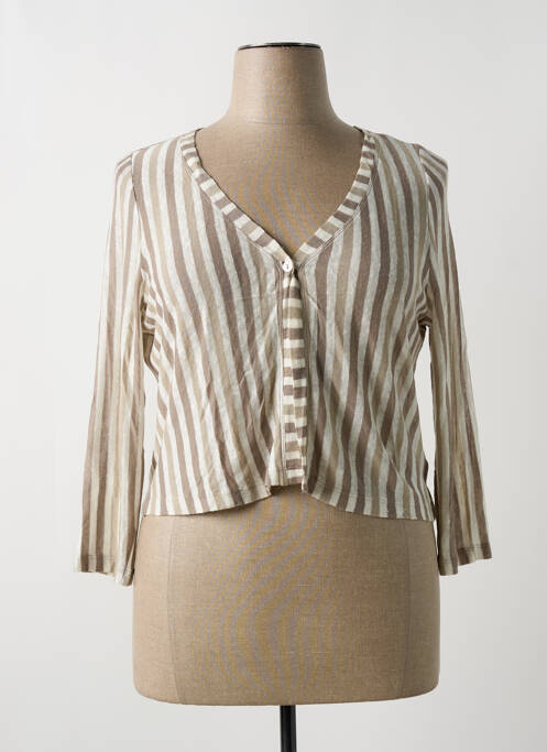 Gilet manches longues beige FRED SABATIER pour femme