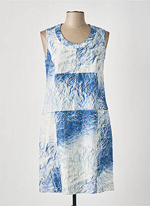 Robe mi-longue imprimé fantaisie sans manche bleu MERI & ESCA femme