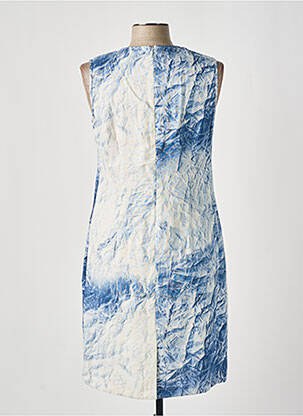 Robe mi-longue imprimé fantaisie sans manche bleu MERI & ESCA femme