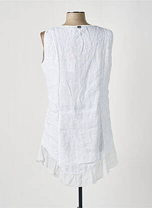 Tunique sans manche col rond blanc FRED SABATIER femme