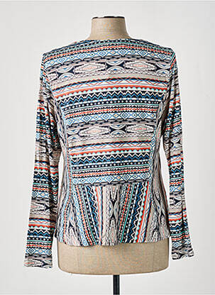 Veste casual col rond bleu POUSSIERE D'ETOLE femme