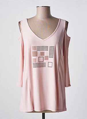 Top stretch manches longues rose DECA femme