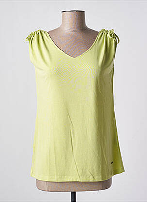 Top tissage jersey sans manche vert FELINO femme