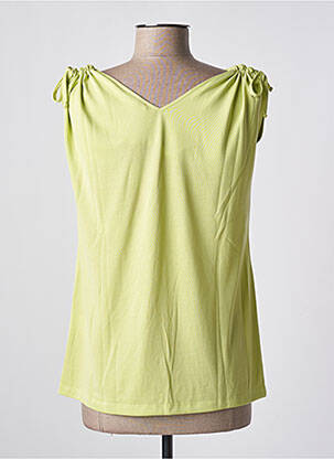 Top tissage jersey sans manche vert FELINO femme