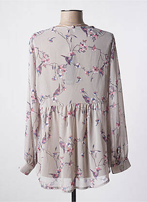 Blouse imprimé fantaisie manches longues gris SUN LIGHT femme