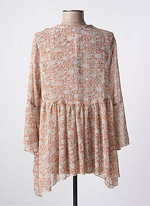Blouse légère et transparente manches longues beige SUN LIGHT femme