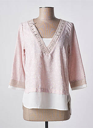 Top tissage crêpe manches longues gris SUN LIGHT femme