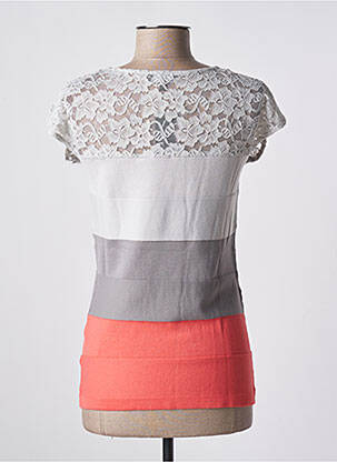 Top stretch manches courtes gris MARBLE femme