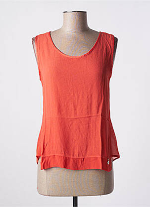 Top tissage crêpe sans manche rouge LOLITAS&L femme