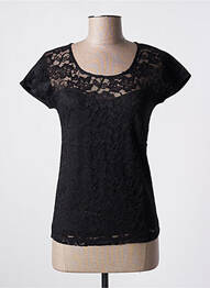 Top stretch manches courtes noir MARBLE femme