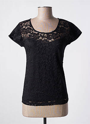 Top stretch manches courtes noir MARBLE femme
