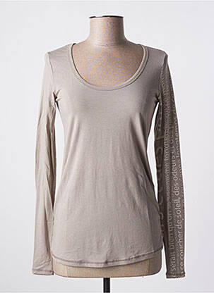 Top stretch manches longues gris DECA femme