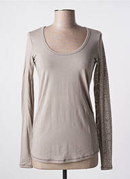 Top tissage jersey manches longues gris DECA femme