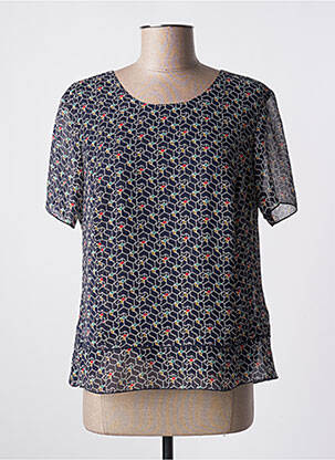 Top imprimé fantaisie manches courtes bleu GEVANA femme