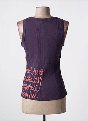 Top stretch sans manche violet LAUREN VIDAL femme