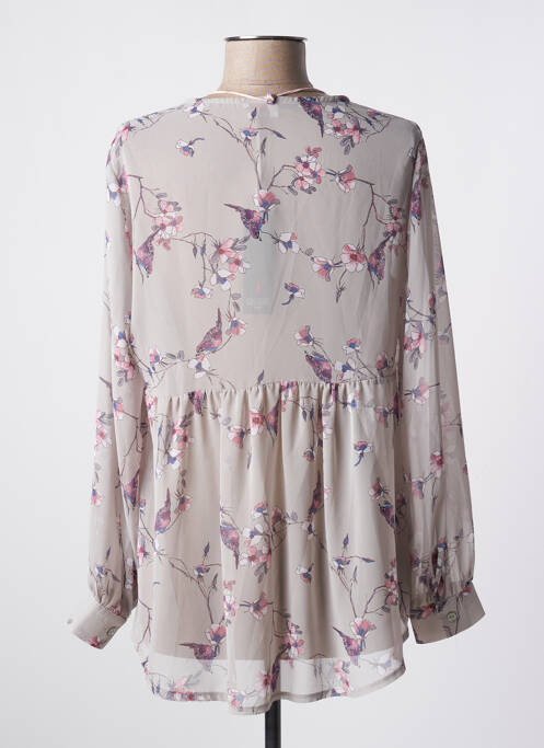 Blouse imprimé fantaisie manches longues gris SUN LIGHT femme