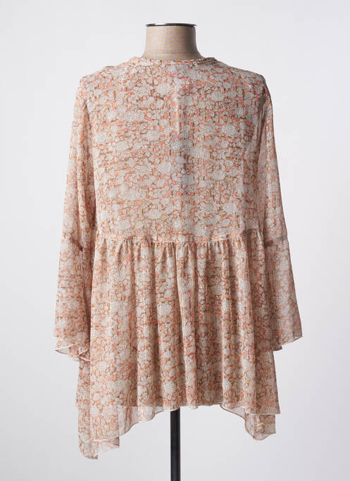 Blouse légère et transparente manches longues beige SUN LIGHT femme