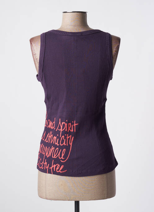 Top stretch sans manche violet LAUREN VIDAL femme