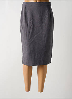 Jupe mi-longue taille à pinces gris QUATTRO femme