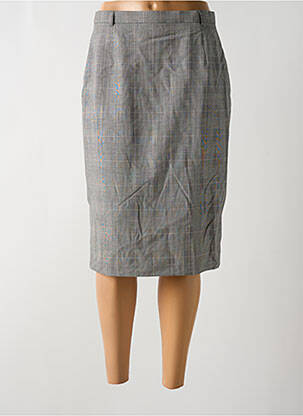 Jupe mi-longue taille à pinces gris HAUBER femme