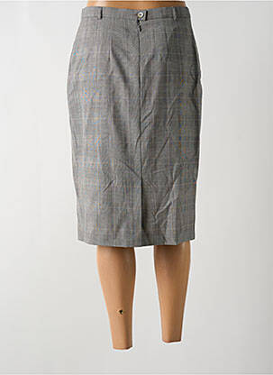 Jupe mi-longue taille à pinces gris HAUBER femme