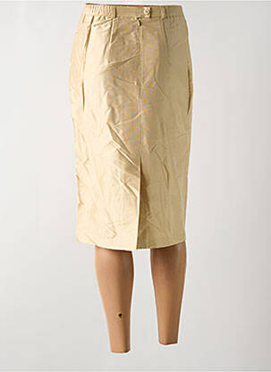 Jupe mi-longue taille à pinces beige BASLER femme