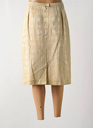 Jupe mi-longue taille à pinces beige M DAQUIN femme