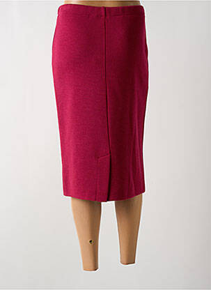 Jupe mi-longue coupe droite rose SIEGEL femme