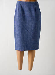 Jupe mi-longue taille à pinces bleu WEINBERG femme