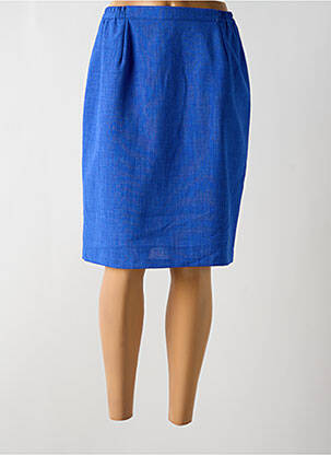 Jupe mi-longue taille haute bleu JEAN DELFIN femme