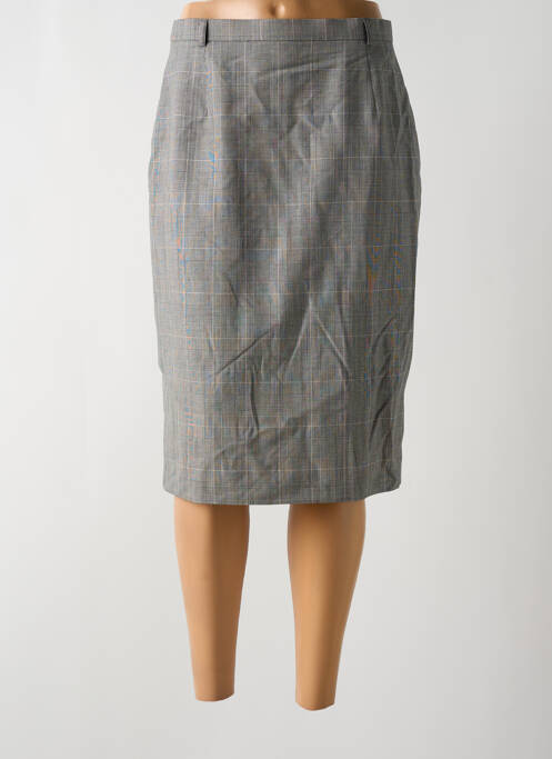 Jupe mi-longue taille à pinces gris HAUBER femme