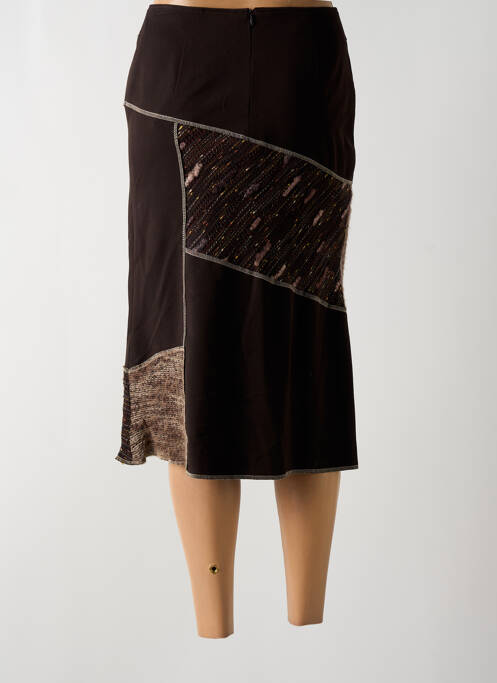 Jupe mi-longue marron CHRISTINE LAURE pour femme