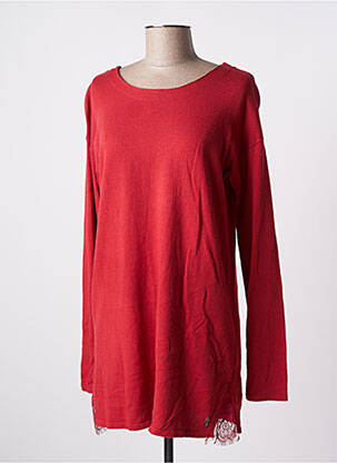 Robe pull stretch manches longues rouge AKELA KEY femme