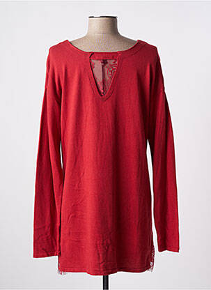 Robe pull stretch manches longues rouge AKELA KEY femme