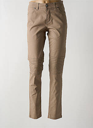 Pantalon slim tissage enduit taille normale beige COWEST femme