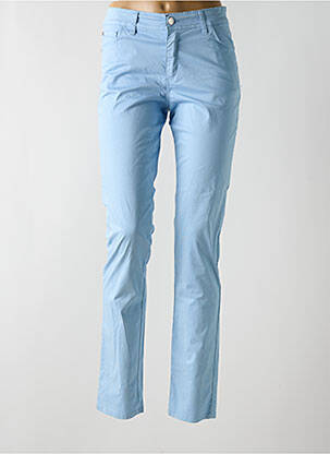 Pantalon slim tissage popeline taille normale bleu COWEST femme