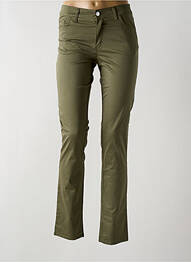 Pantalon slim tissage popeline taille normale vert COWEST femme