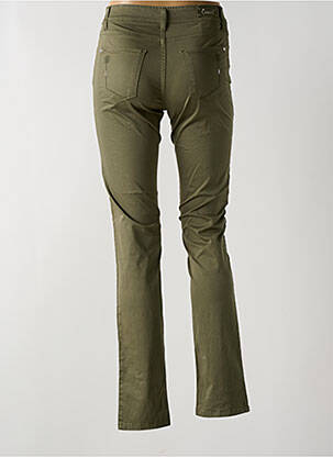Pantalon slim tissage popeline taille normale vert COWEST femme