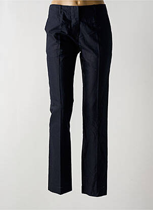 Pantalon droit tissage popeline taille normale bleu SOUN femme