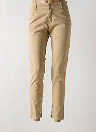 Pantalon 7/8 stretch taille normale beige COWEST femme
