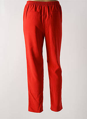 Pantalon droit tissage crêpe taille haute orange COWEST femme