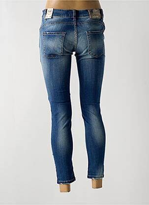Jeans skinny effet usé délavé taille basse bleu BSB femme