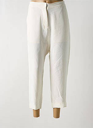 Pantalon 7/8 taille haute taille haute blanc NORO femme